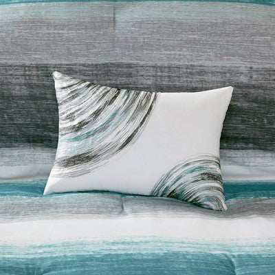  Essentials Saben Comforter Set with Cotton Bed Sheets in Aqua, Cal King Madison ParkE10-697
